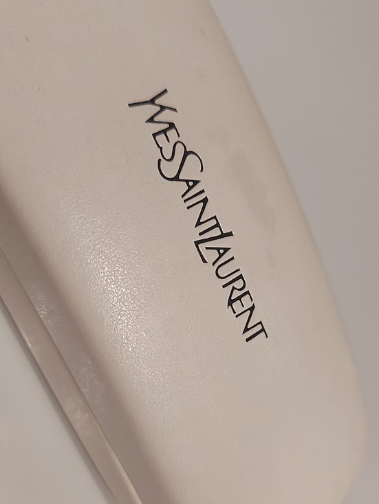 Saint Laurent Accessories - Saint Laurent Cream Eyewear Case with Black Logo